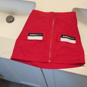 Cute girls red skirt